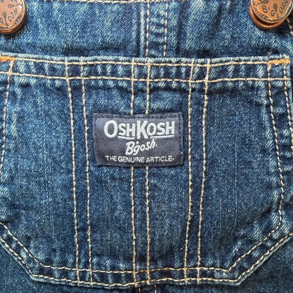 OSH KOSH B'Gosh Denim Overalls Vestbak Dark Blue Jean 24 Mos Vintage